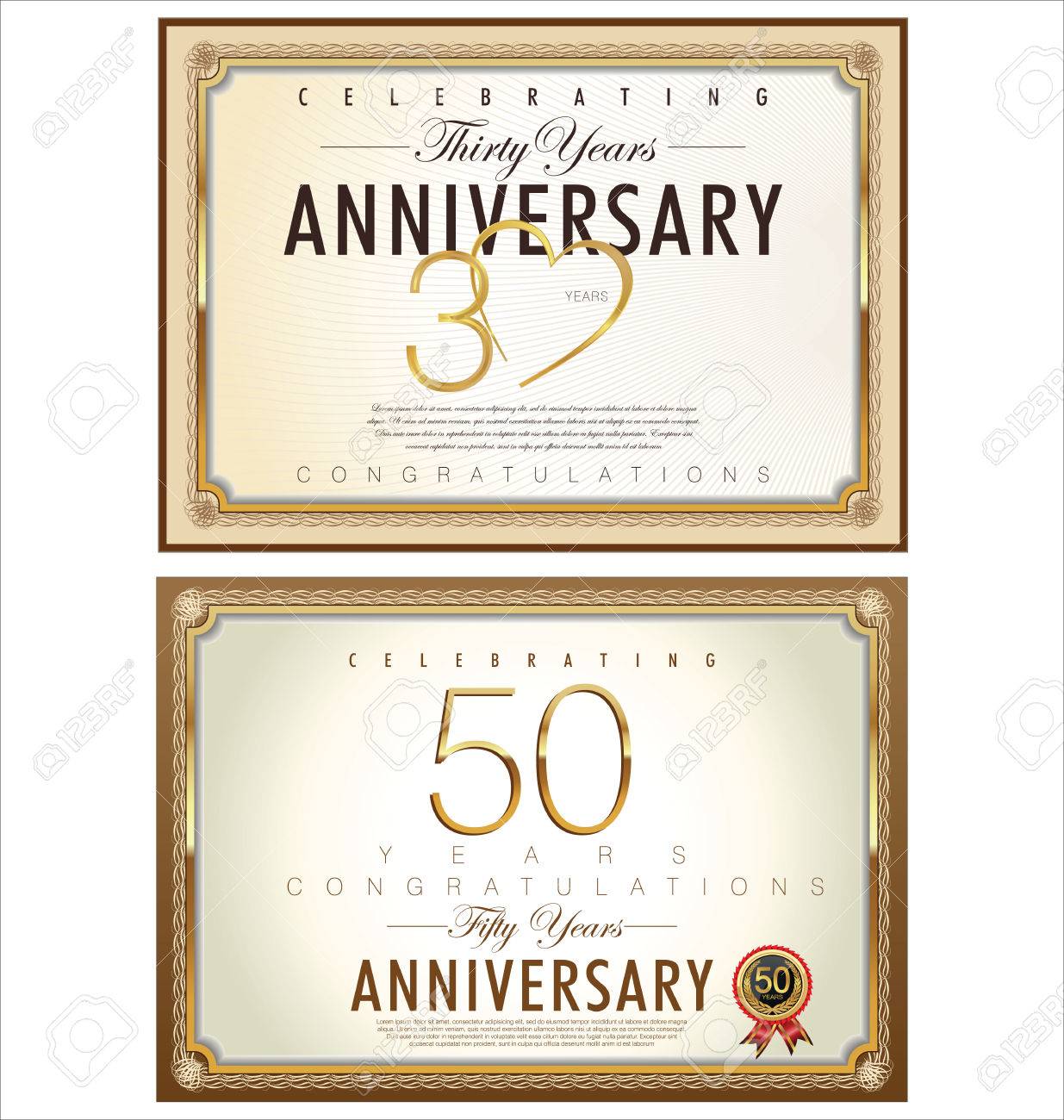 Anniversary Certificate Template Royalty Free Cliparts, Vectors Inside Anniversary Certificate Template Free