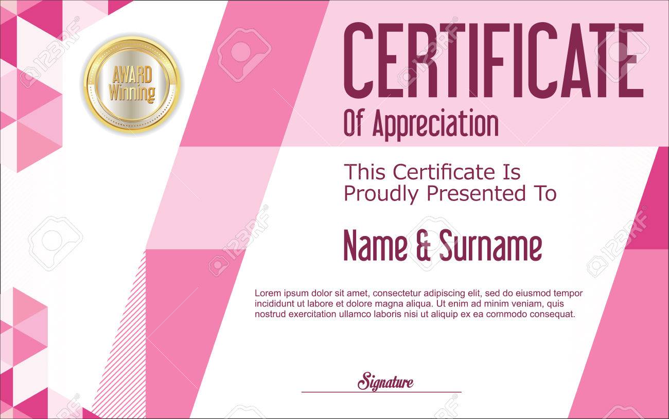 certificate template abstract geometric design background stock vector 67680721