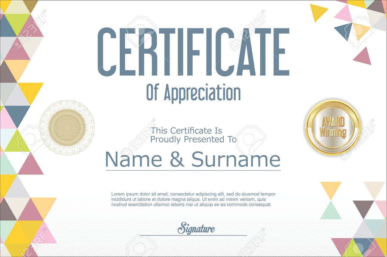 certificate template abstract geometric design background stock vector 67681610