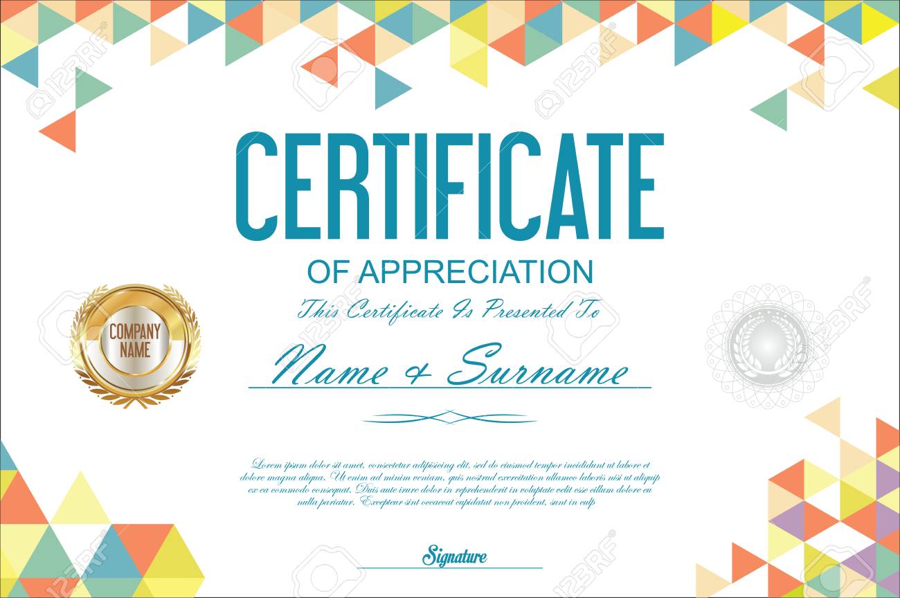 certificate template abstract geometric design background stock vector 67682338
