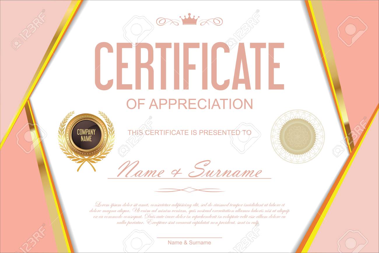 certificate template retro design background stock vector 67740292