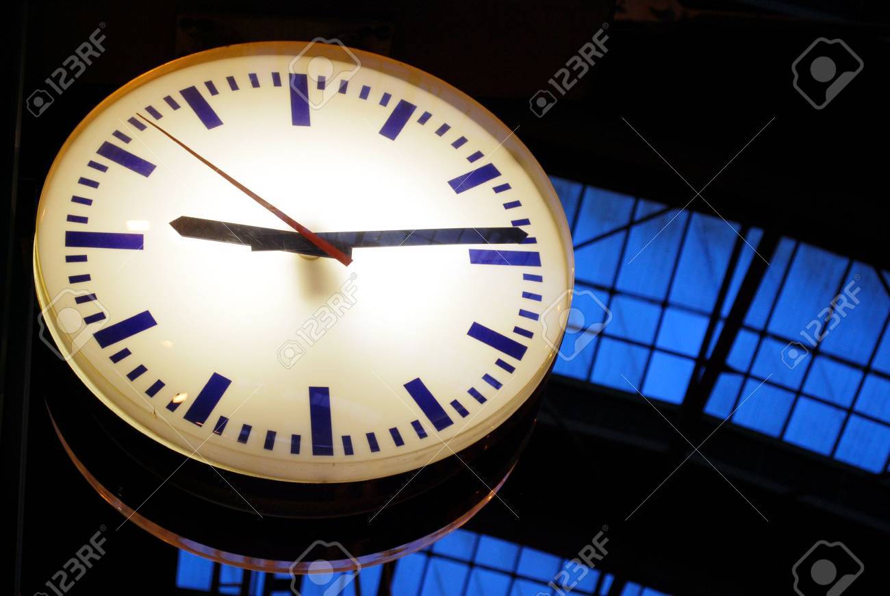 illuminated clock in front