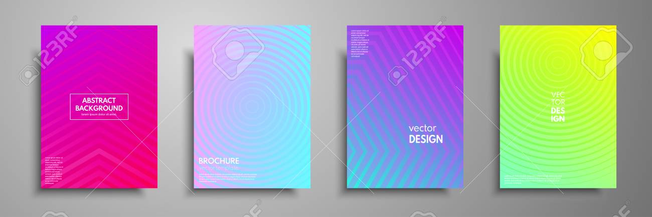 colorful placard templates set with graphic geometric elements placard templates