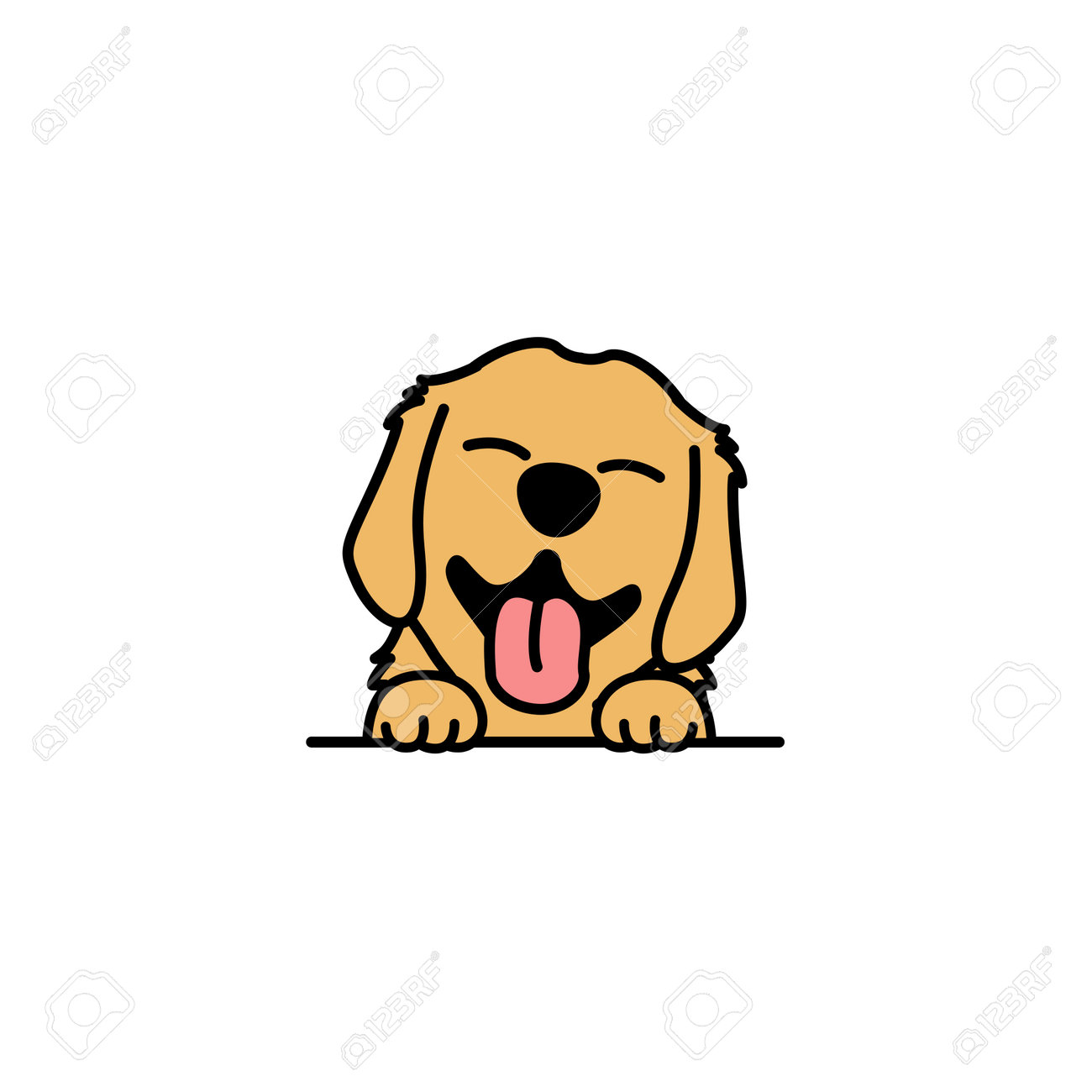 Cute Golden Retriever Puppy Cartoon, Vector Illustration Royalty Free SVG,  Cliparts, Vectors, and Stock Illustration. Image 183964868., image size:1300x1300