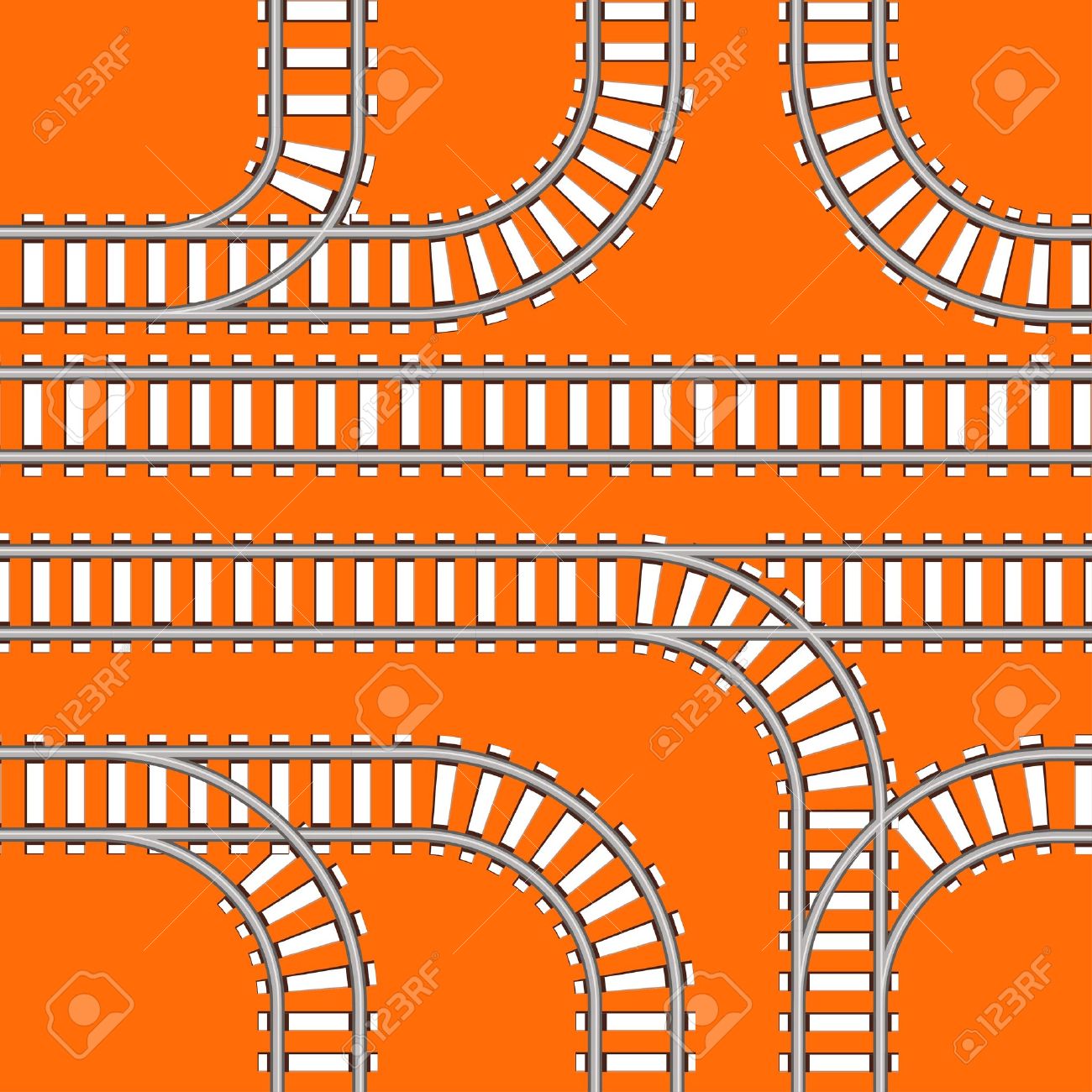 鉄道の線路のシームレスな背景 のイラスト素材 ベクタ Image