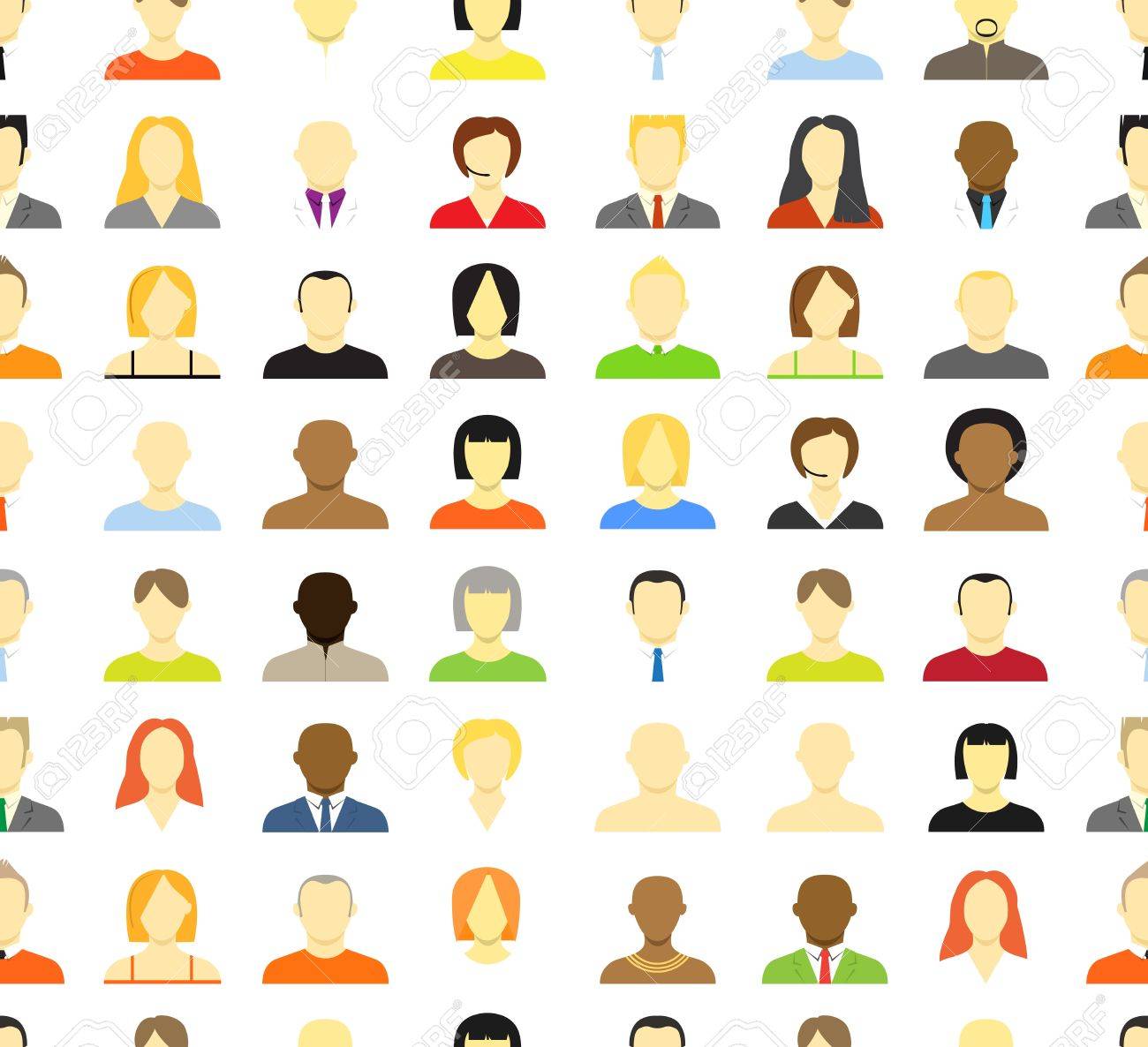 Collection of an account icons of men and women Seamless background - 13843634 Collection of an account icons of men and women Seamless background - 13843634