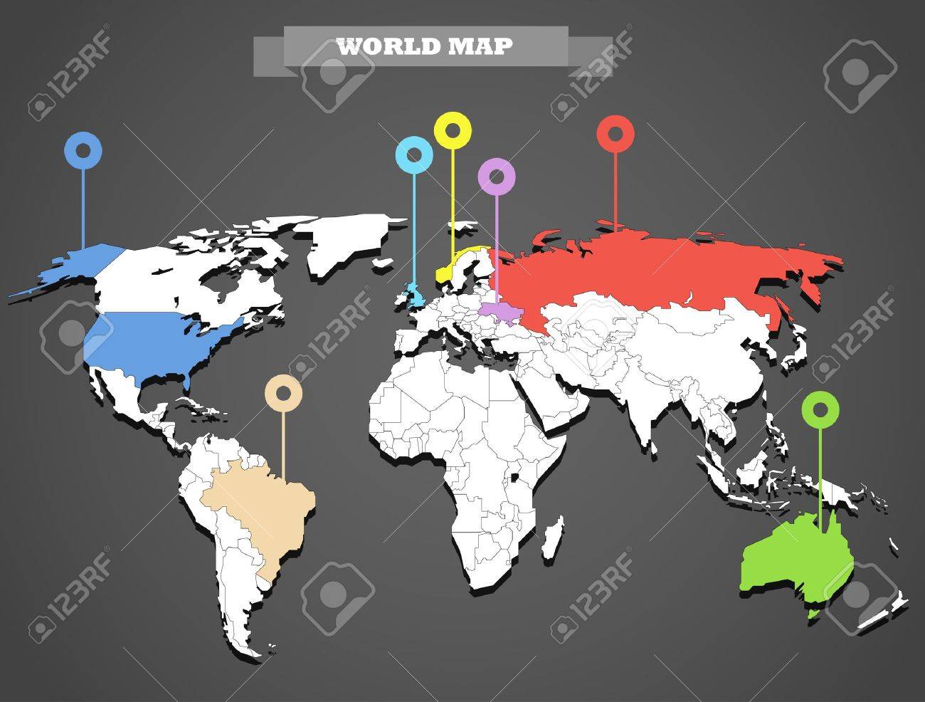 vector world map infographic template all countries are selectable