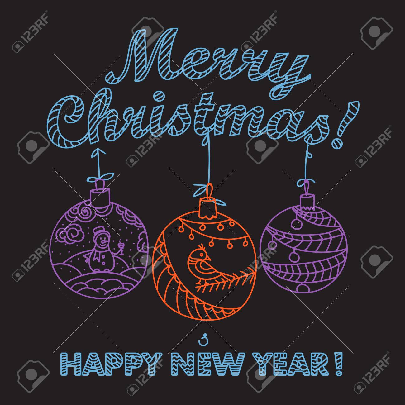 Christmas Greeting Card Merry Christmas And Happy New Year Royalty Free Cliparts Vectors And Stock Illustration Image 47879612