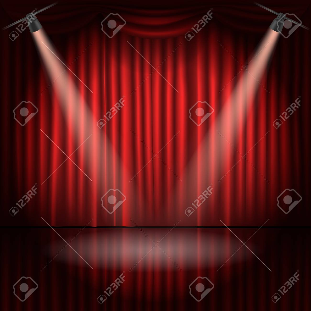 stage curtains with spot light vector illustration royalty free
