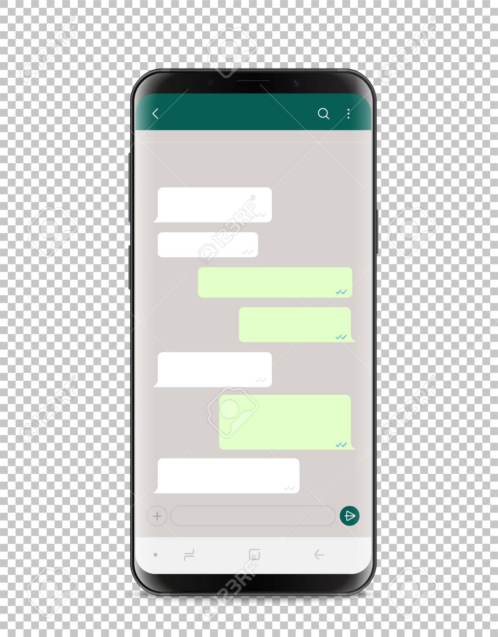 Modern Smartphone With Blank Chat Interface Layered And Detailed Mockup Royalty Free Cliparts Vectors And Stock Illustration Image