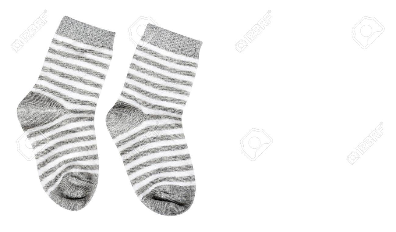 cotton kid socks isolated on white background copy space template