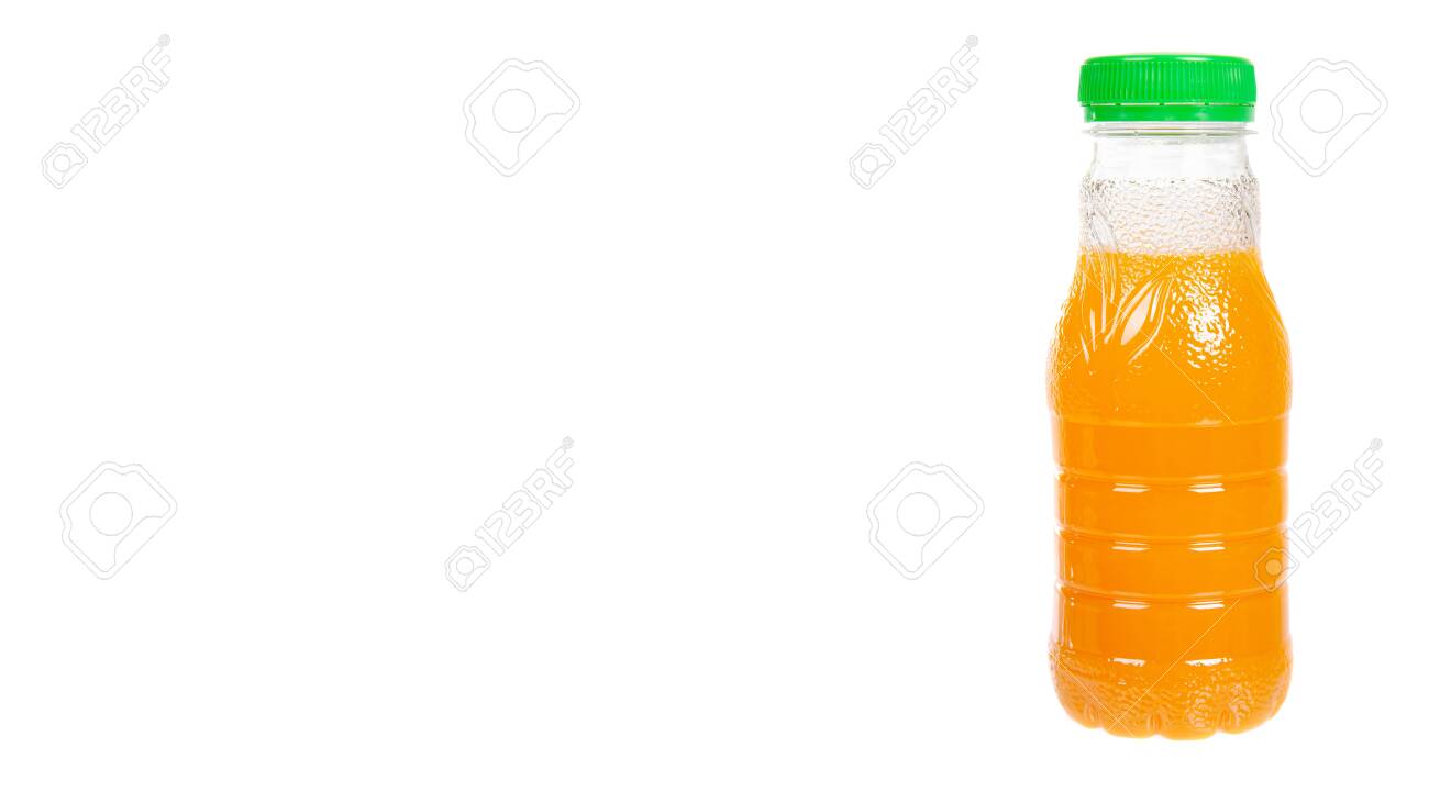 Download Orange Juice In Little Plastic Bottle For Kids Healthy Drink Stock Photo Picture And Royalty Free Image Image 141262165
