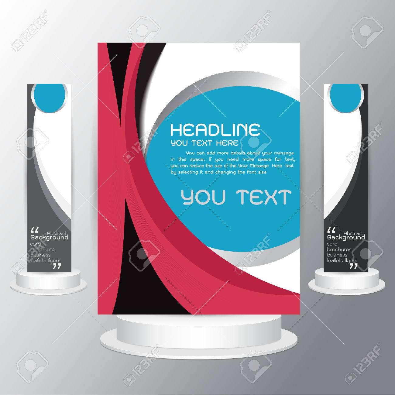 background tri fold business brochure cards template design