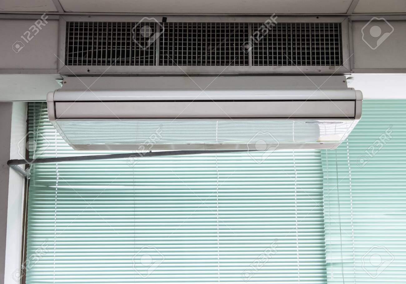 New Air Conditioner Unit Is Hanging On The Ceiling Which Near