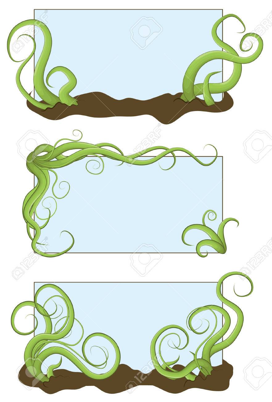 手描きスタイルでごちゃ混ぜつるフレームを示すのイラスト素材 ベクタ Image