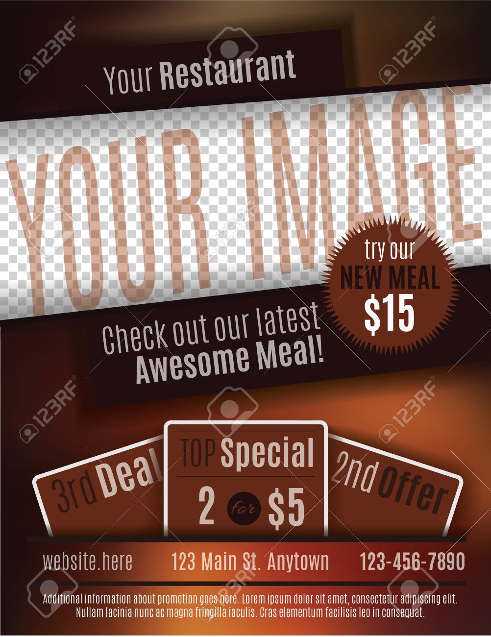 vector flyer template design for restaurant coupon with space restaurant coupon template free
