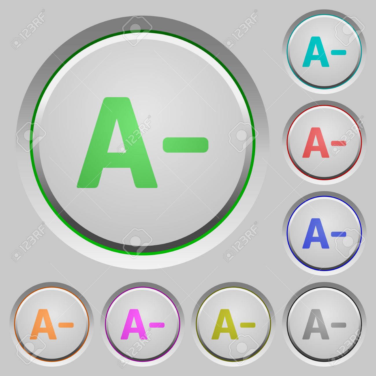 decrease font size color icons on sunk push buttons royalty free how to decrease the size of a picture