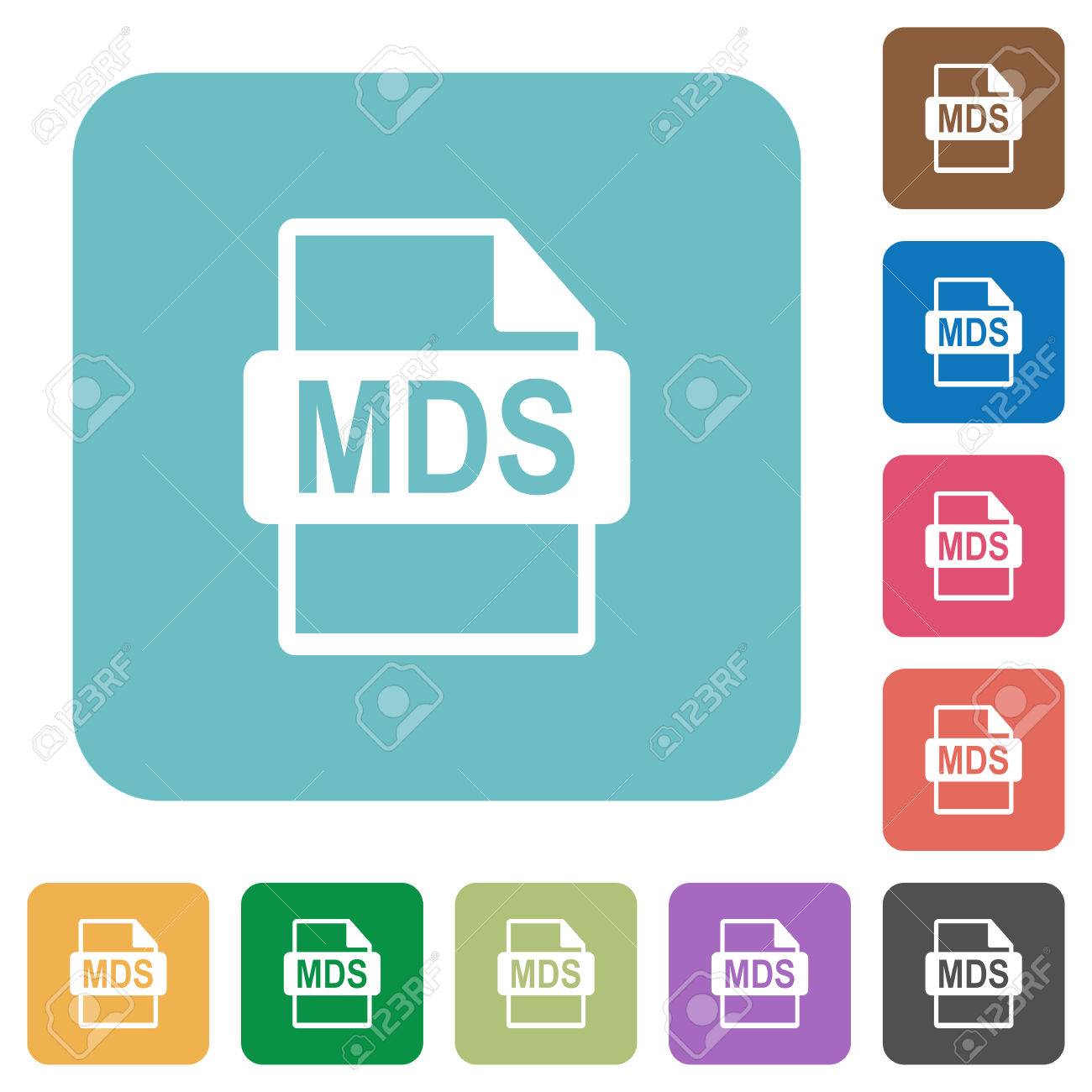Mds File Format Flat Icons On Simple Color Square Background Royalty Free Cliparts Vectors And Stock Illustration Image
