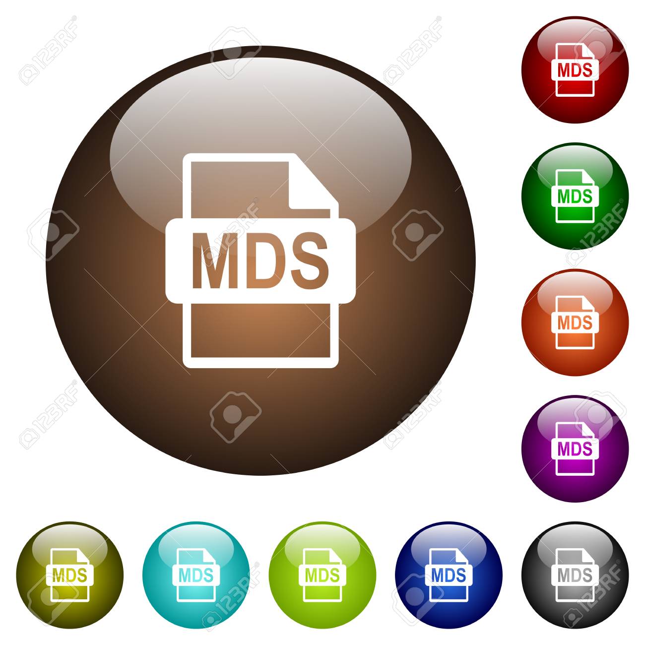 mds file format white icons on round color glass buttons royalty mds file format