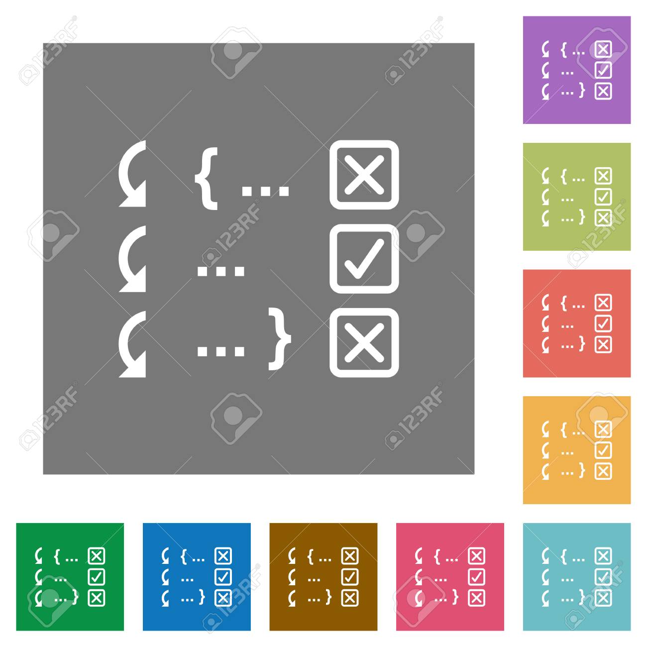 debugging program flat icons on simple color square backgrounds program backgrounds