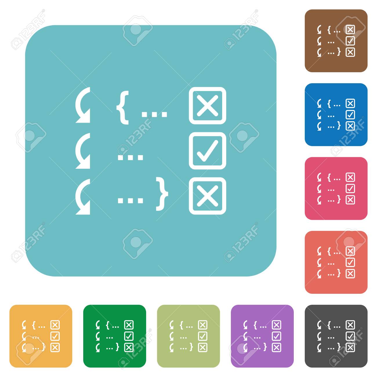debugging program white flat icons on color rounded square backgrounds program backgrounds