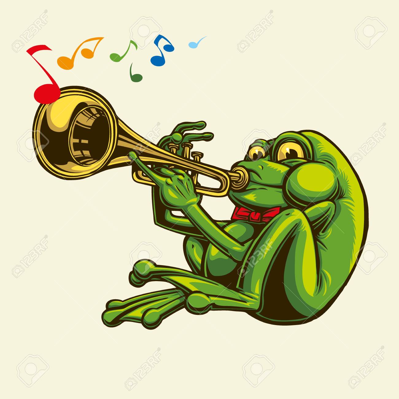 ラッパを吹くカエル