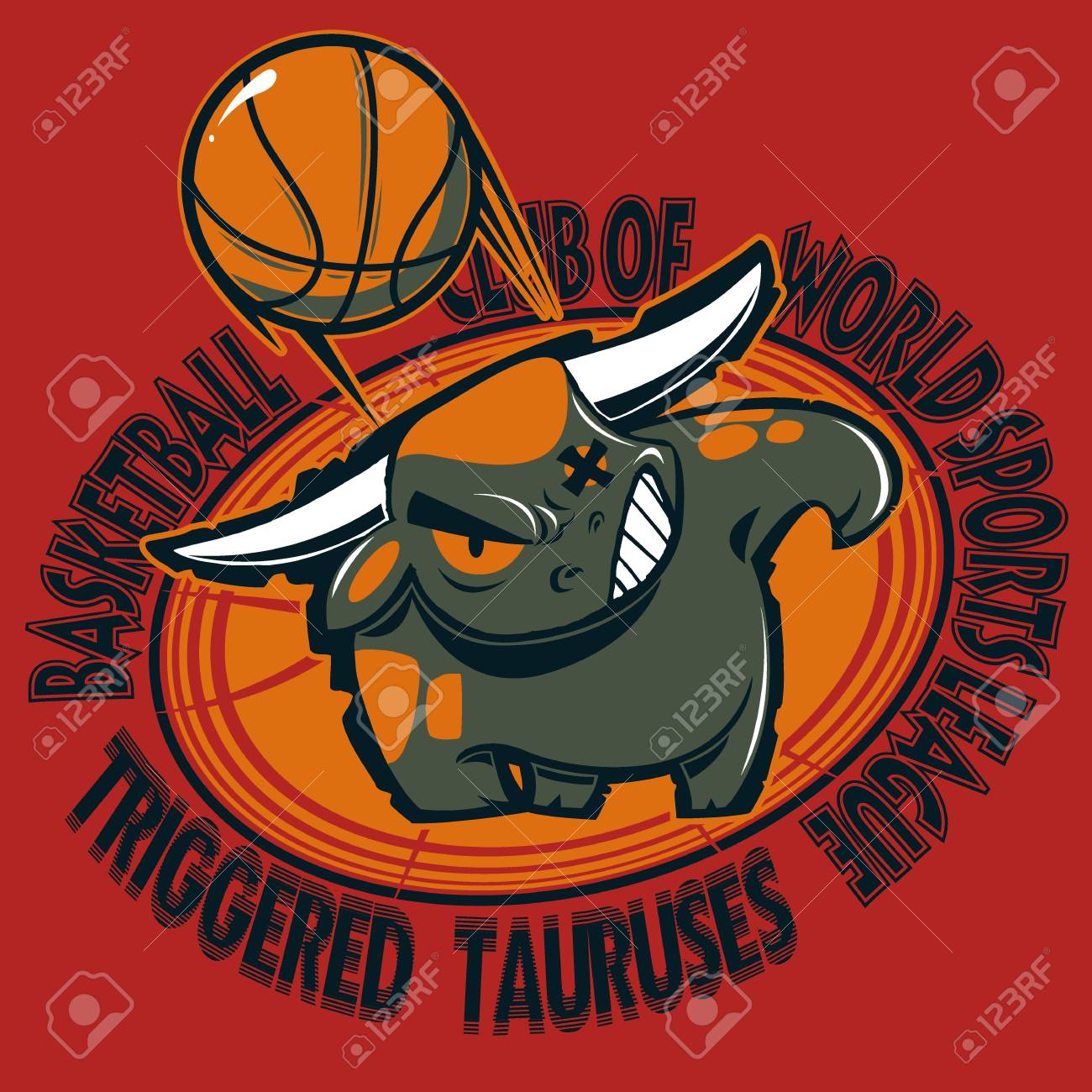 バスケット ボール チームのマスコットのイラストのイラスト素材 ベクタ Image