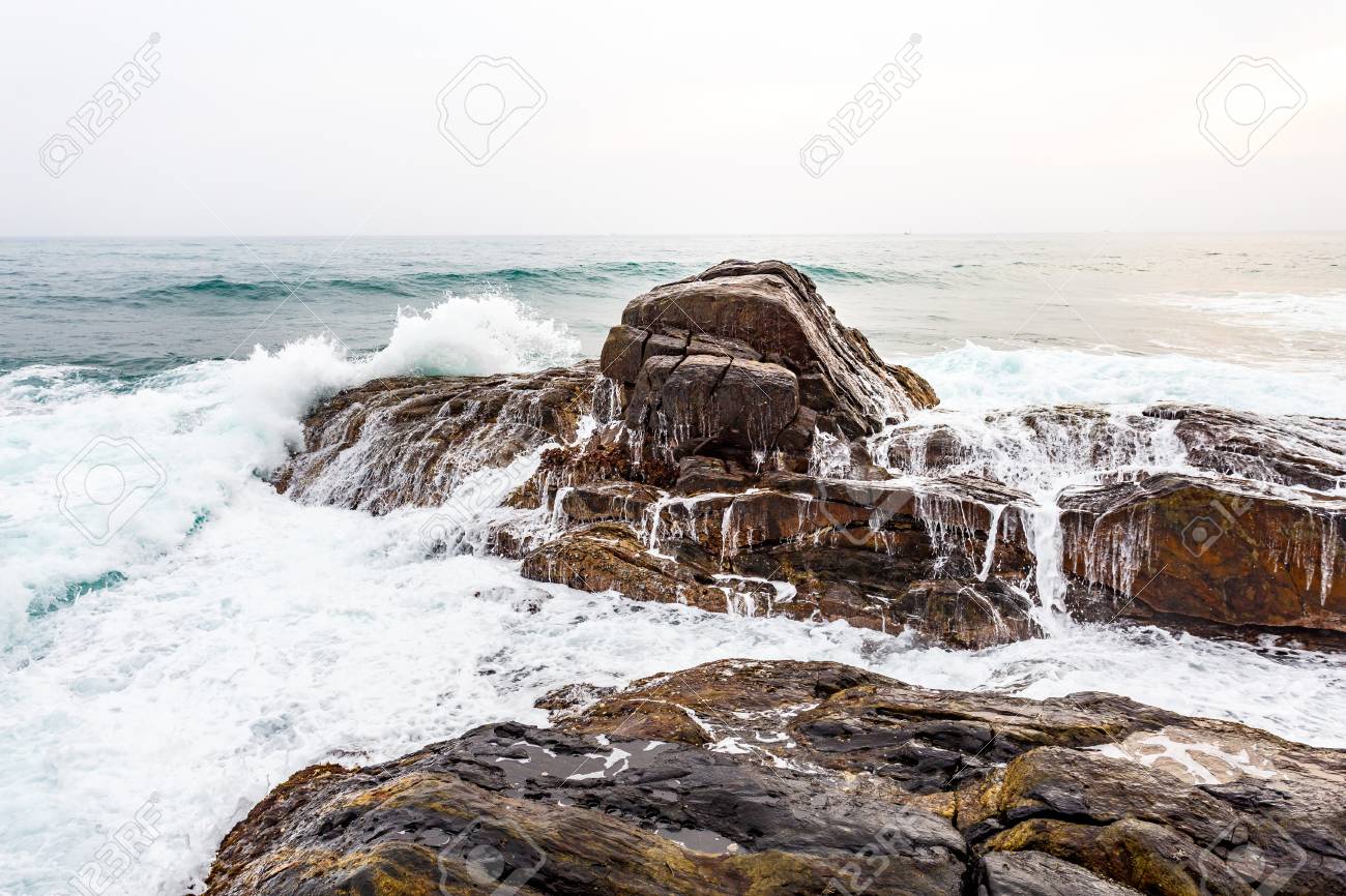 Landscape Rocky Coast Ocean, Background Stock Photo, Picture And ...