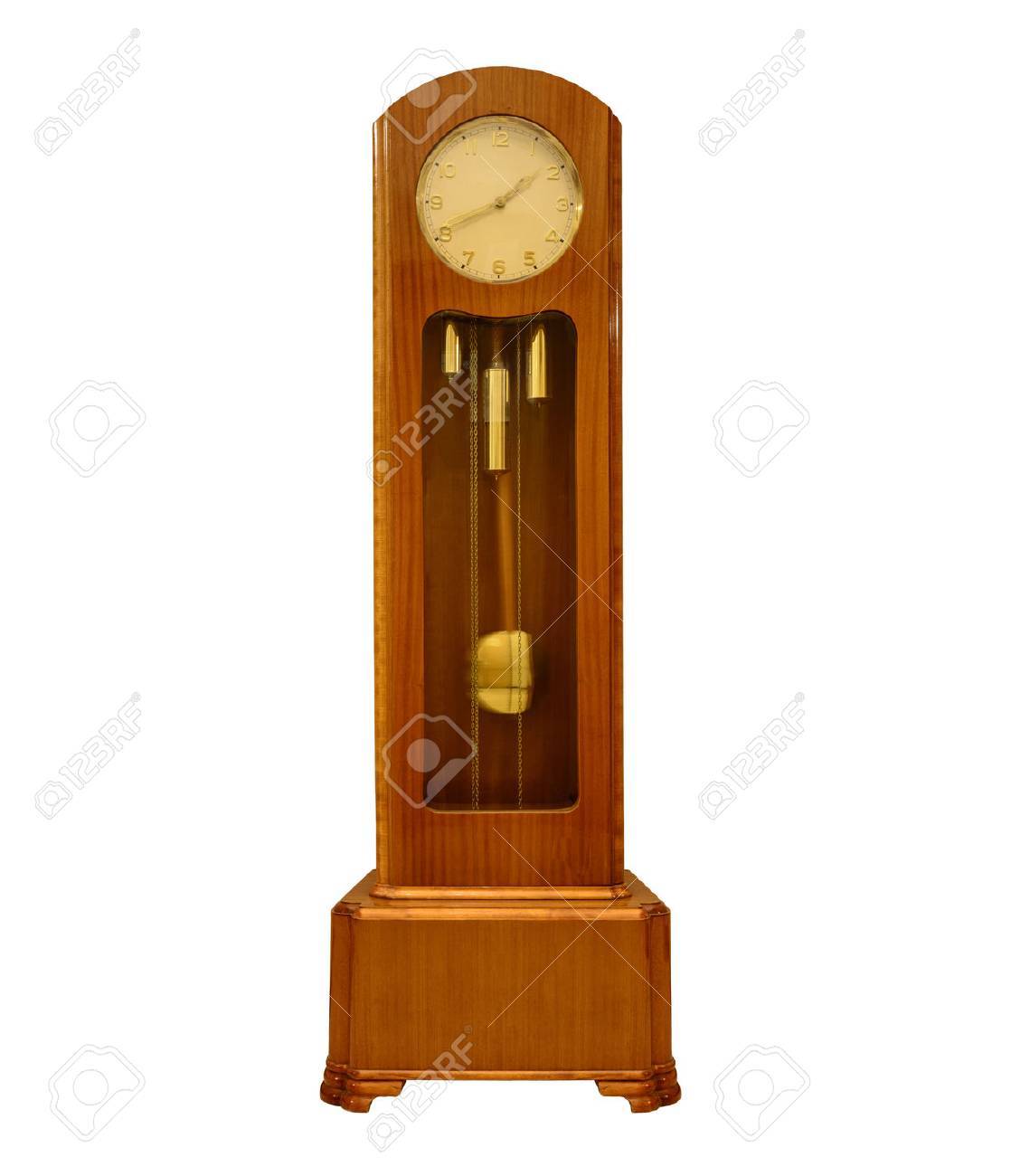 Vintage grandfather clock on white. - 70229064 Vintage grandfather clock on white. - 70229064