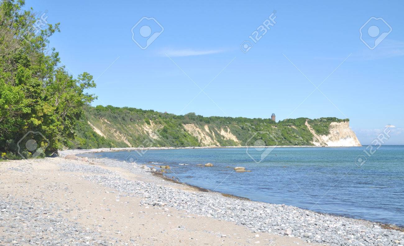 Strand Und Blick Auf Kap Arkona Auf Der Insel Rugen An Der Ostsee