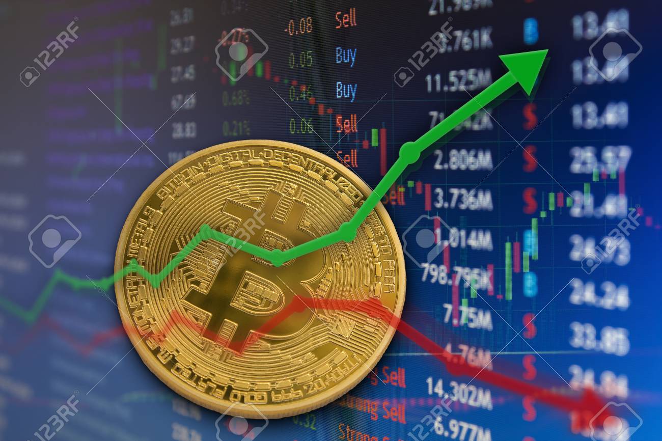 Bitcoin Subindo E Caindo No Conceito De Mercado De Negócios Financeiros Com  Gráficos. Foto Royalty Free, Gravuras, Imagens e Banco de fotografias.  Image 92608068