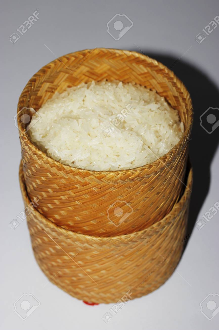 Riz Gluant A L 39 Interieur Du Pot De Bambou Cuit Au Riz
