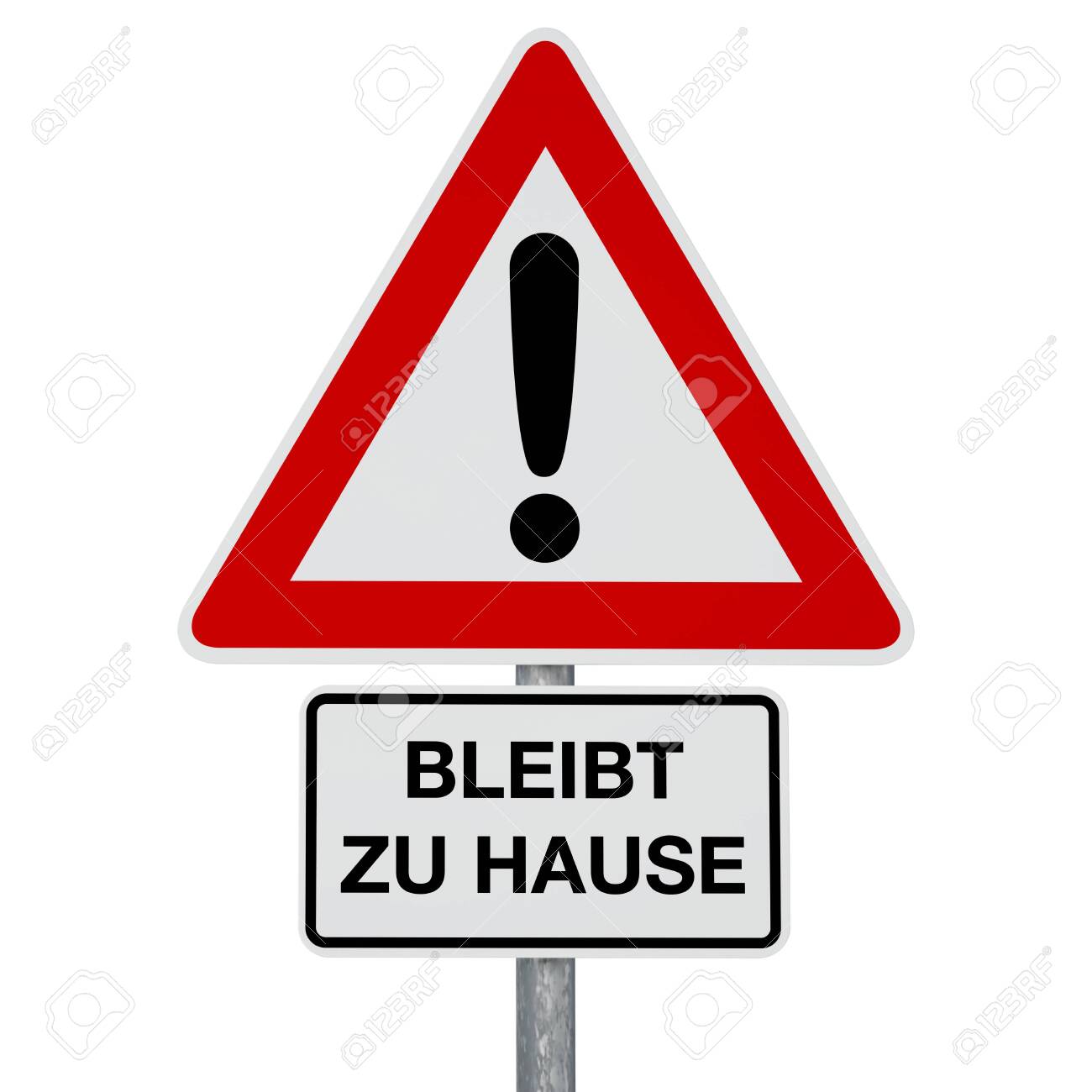 Caution Coronavirus - STAY AT HOME - German text - digitally generated image - clipping path included - 144257303 Caution Coronavirus - STAY AT HOME - German text - digitally generated image - clipping path included - 144257303