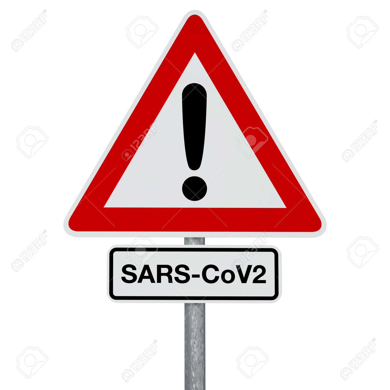 A traffic sign with SARS-CoV-2 additional sign, both attached to the same post. Digitally generated image. A clipping path is included. - 144669084 A traffic sign with SARS-CoV-2 additional sign, both attached to the same post. Digitally generated image. A clipping path is included. - 144669084