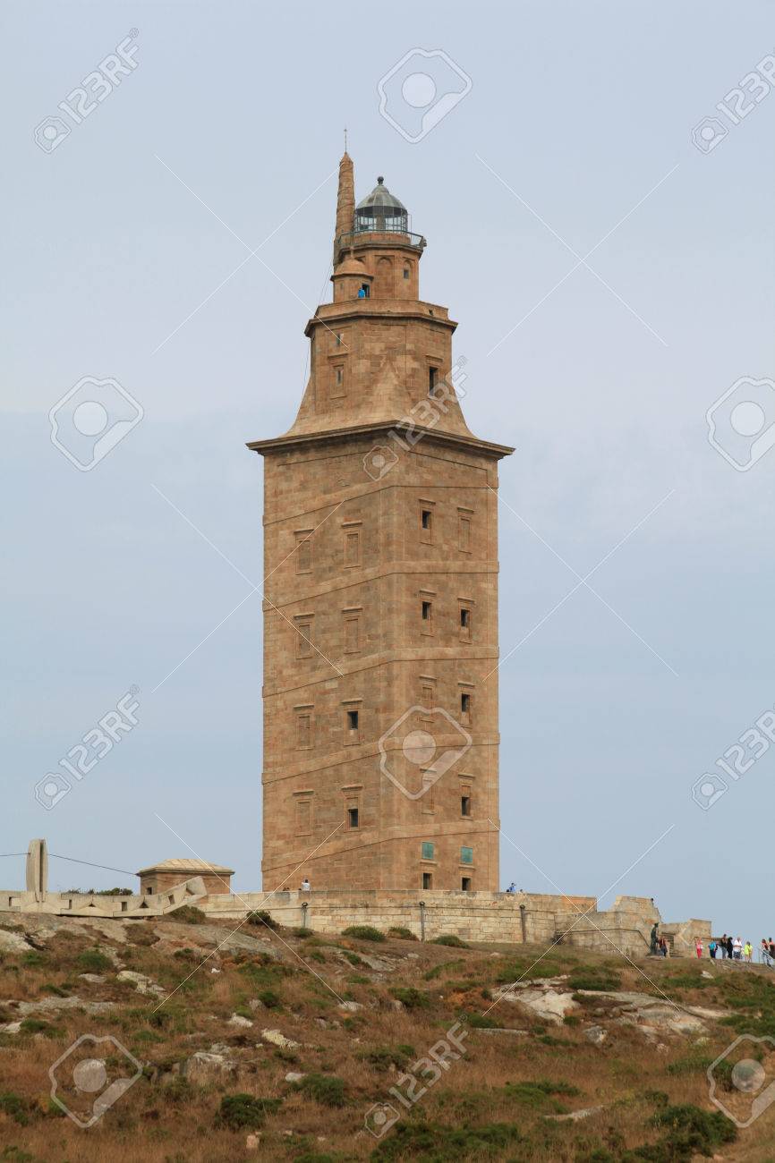 エルクレスの塔灯台 ア コルーニャ スペイン の写真素材 画像素材 Image