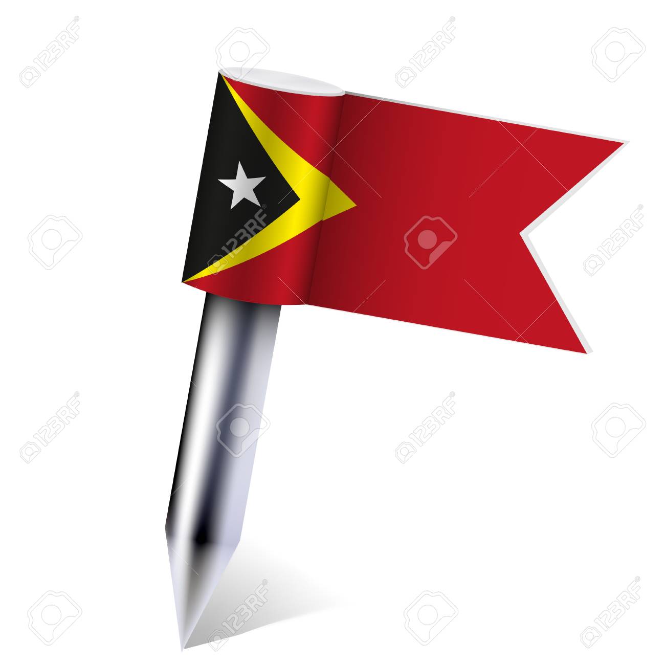 ベクトル東ティモール国旗が白で隔離 のイラスト素材 ベクタ Image