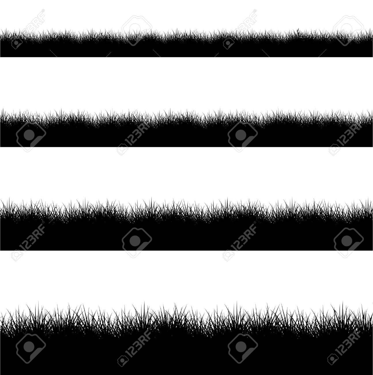 Modern Black Grass Silhouette Set On White Background Royalty Free SVG,  Cliparts, Vectors, and Stock Illustration. Image 44258569., image size:1294x1300