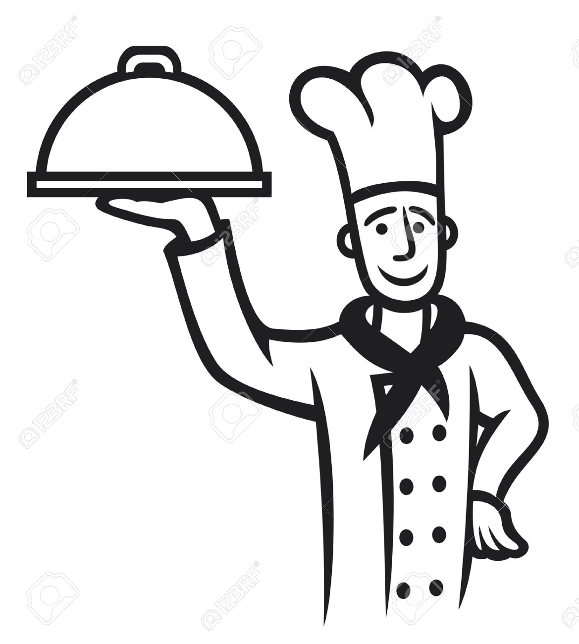 chef with plate chief cook royalty free cliparts vectors and stock