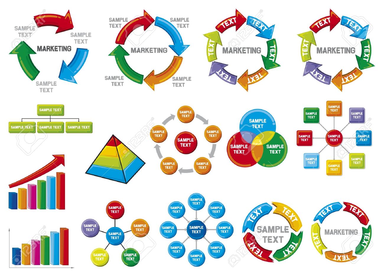グラフィックのビジネス図コレクション ビジネス プロセス図 棒グラフ ビジネス図 円グラフ ビジネス プロセス のイラスト素材 ベクタ Image