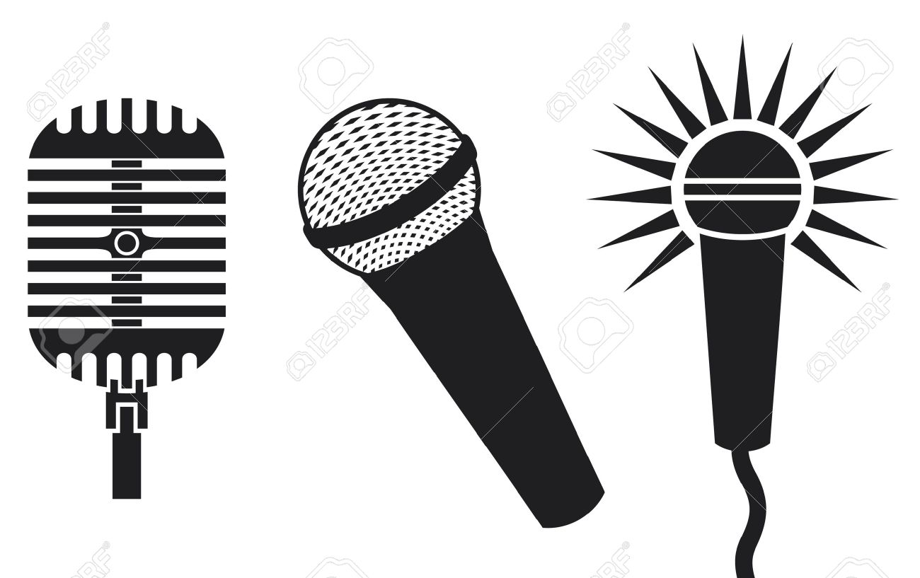 classic microphones symbols microphones icon microphones set