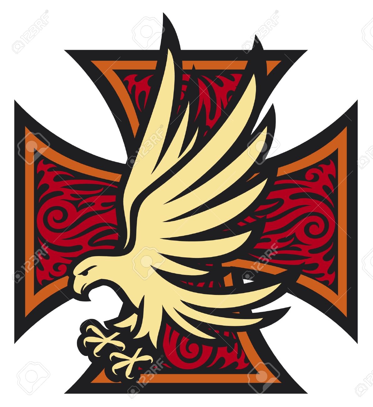 iron cross in tattoo style and eagle tribal style cross and iron cross in tattoo style and eagle tribal style cross and