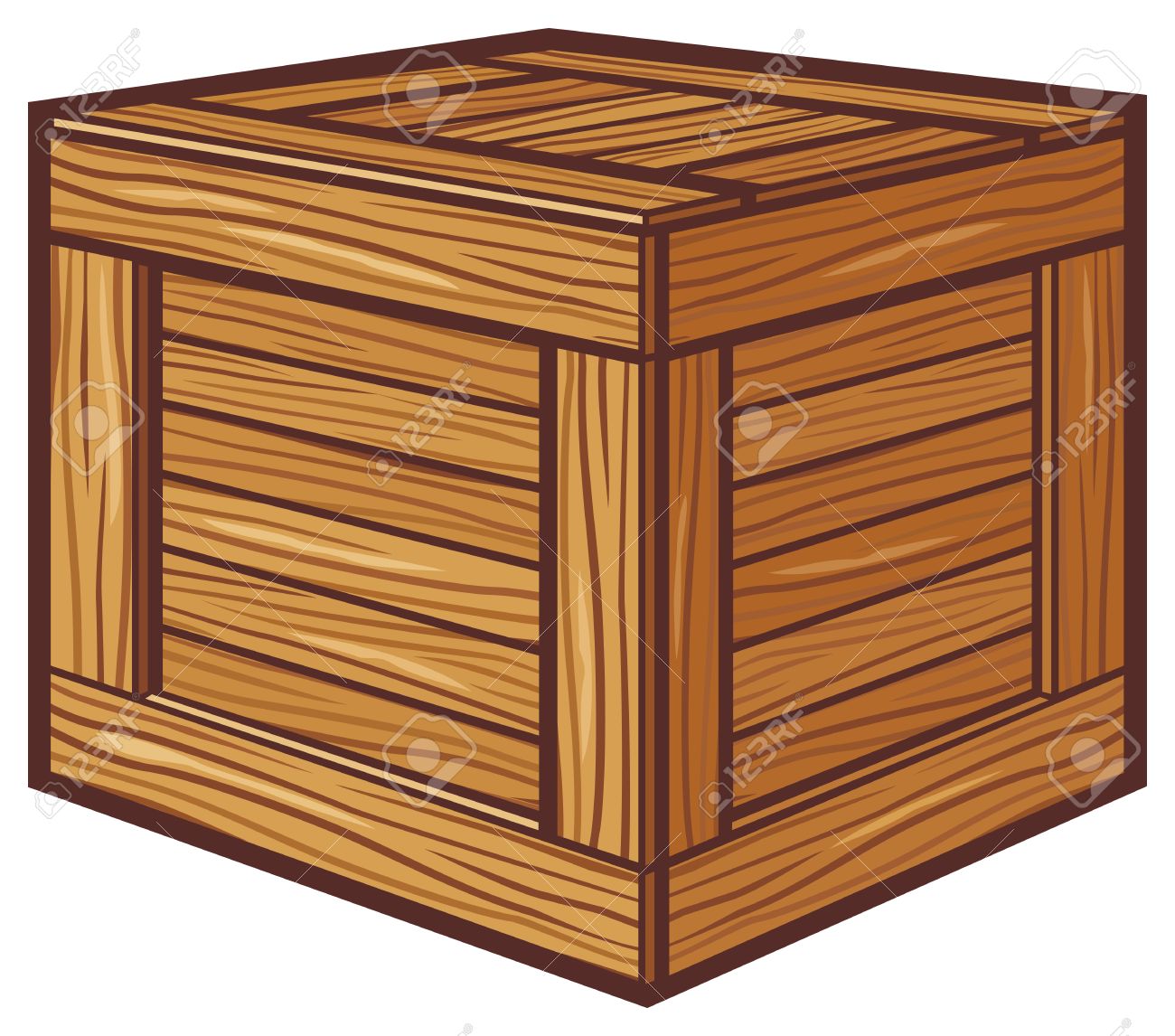 木製の箱 のイラスト素材 ベクタ Image