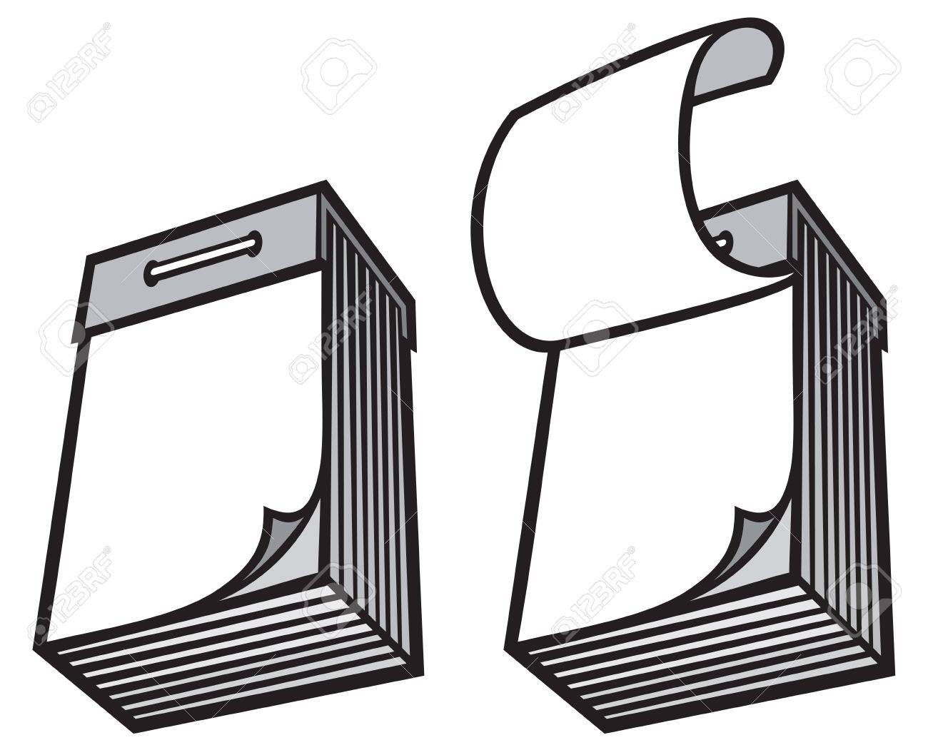 空白のティアオフ紙カレンダー ベクトル イラスト日めくりカレンダー セット のイラスト素材 ベクタ Image