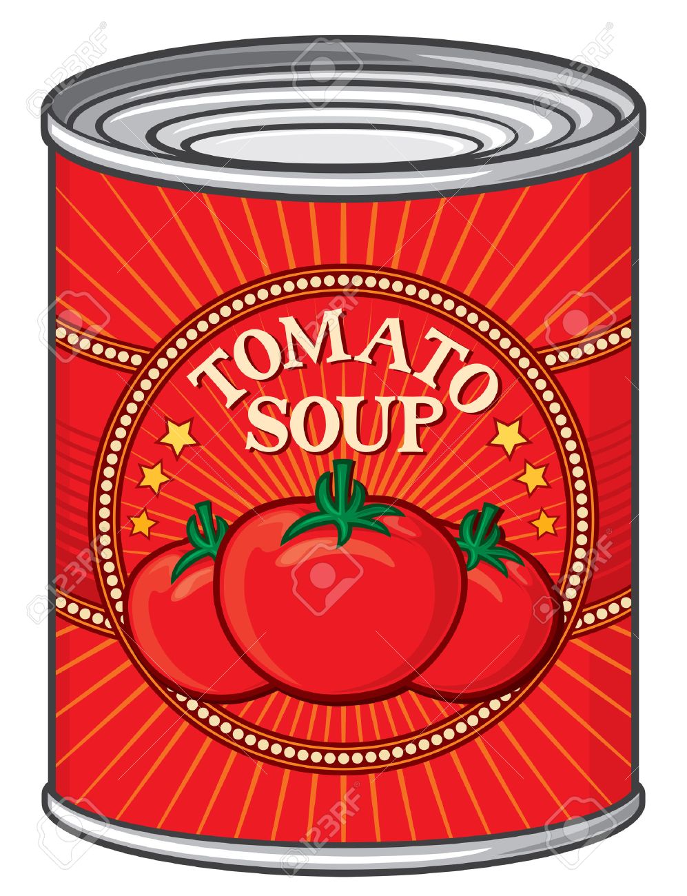 Can Of Tomato Soup Tin Of Tomato Soup Royalty Free SVG, Cliparts, Vectors,  And Stock Illustration. Image 46728406.