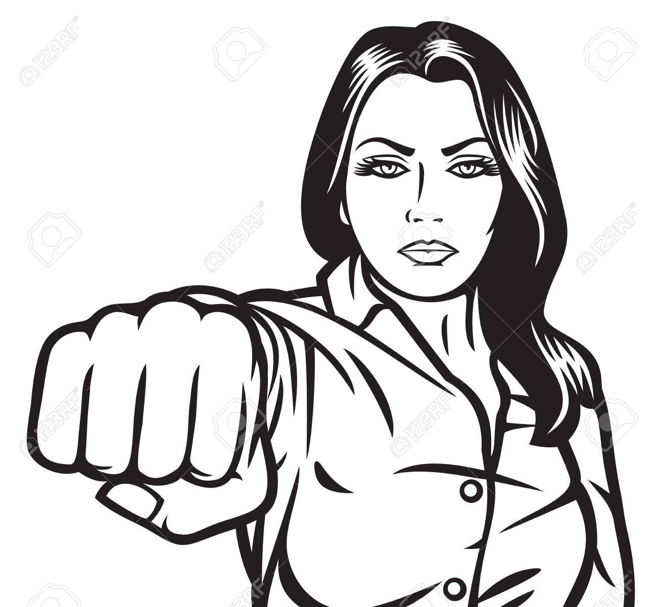 Woman Punching Beauty Girl Punching Royalty Free Cliparts Vectors
