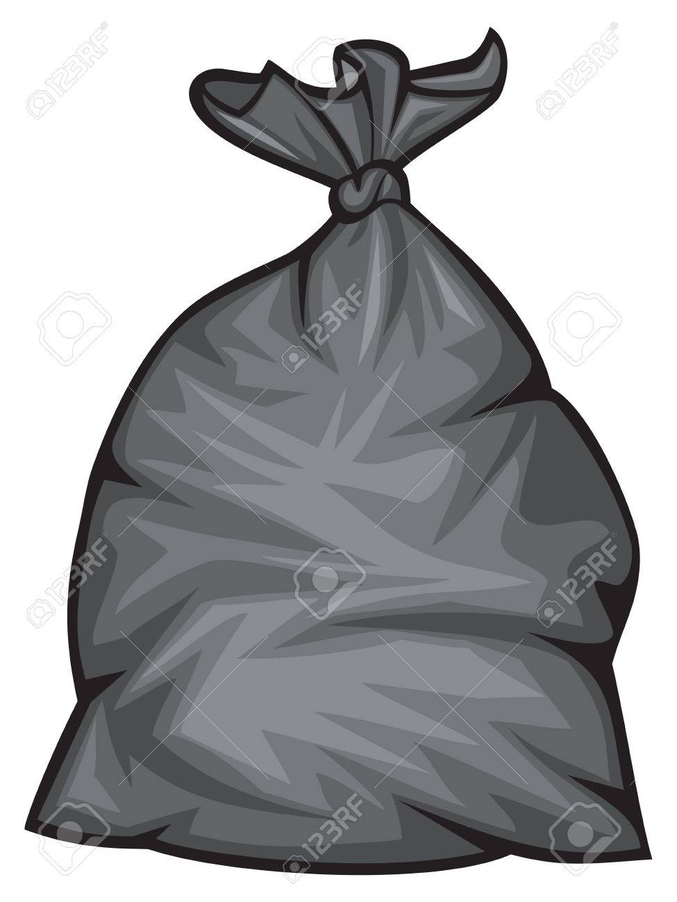 黒いプラスチックのゴミ袋のベクトル図 のイラスト素材 ベクタ Image