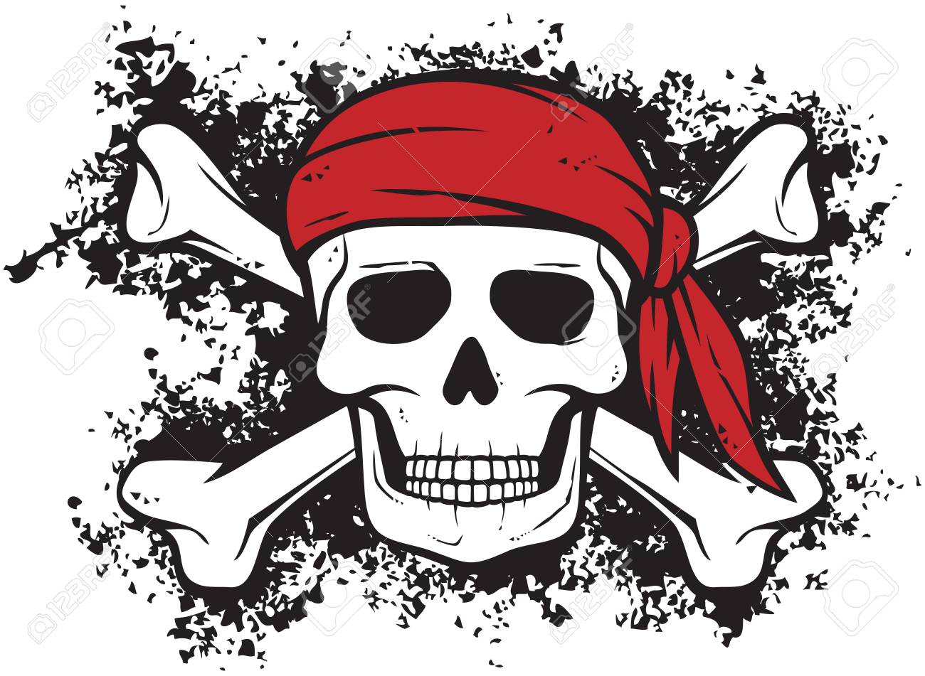 Schadel Und Knochen Piraten Symbol Im Grunge Stil Lizenzfrei Nutzbare Vektorgrafiken Clip Arts Illustrationen Image 78153702
