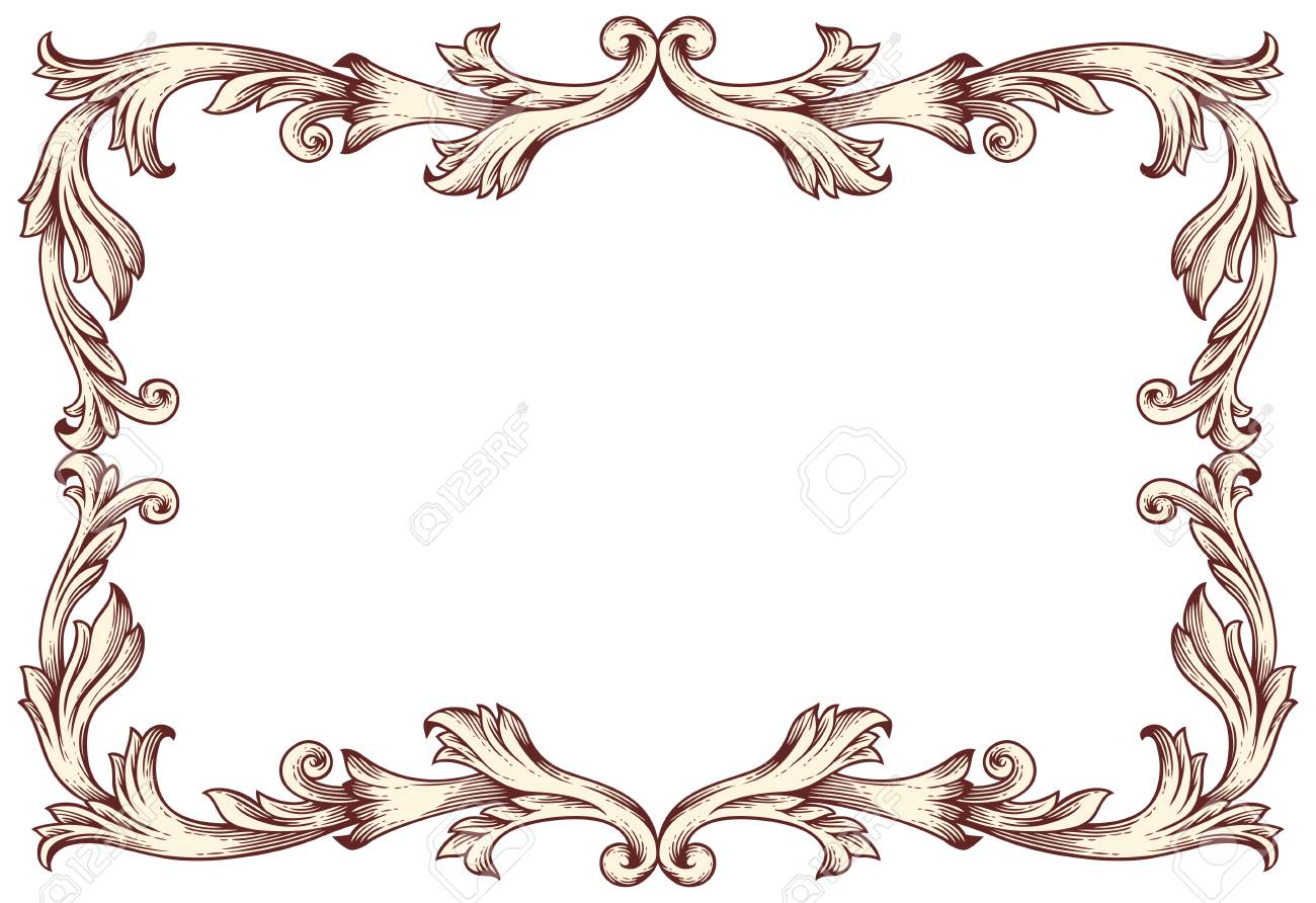 ビンテージ境界線フレーム ベクトル図 バロック デザイン のイラスト素材 ベクタ Image