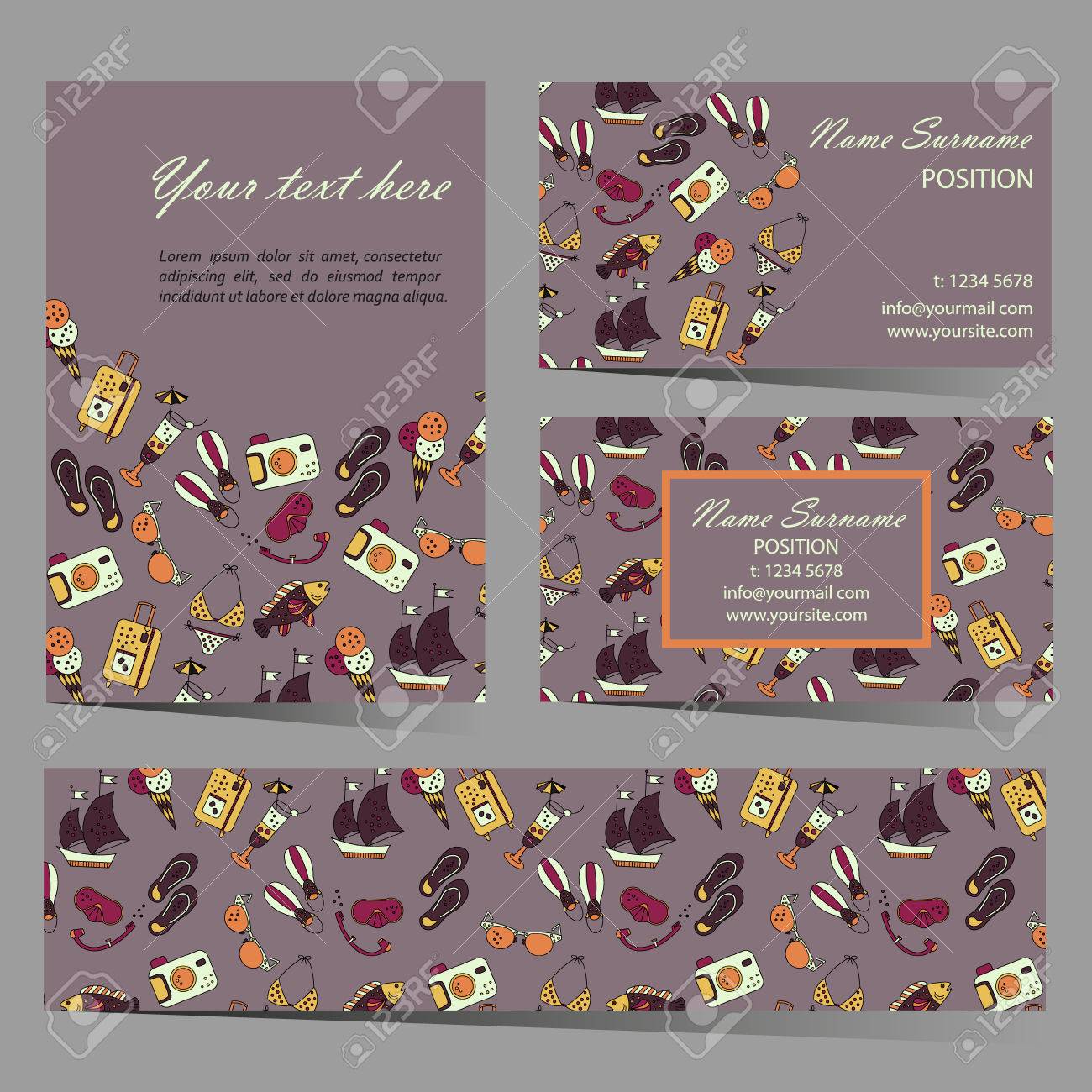 summer beach card set for different invitations voucher coupon flyers coupon codes