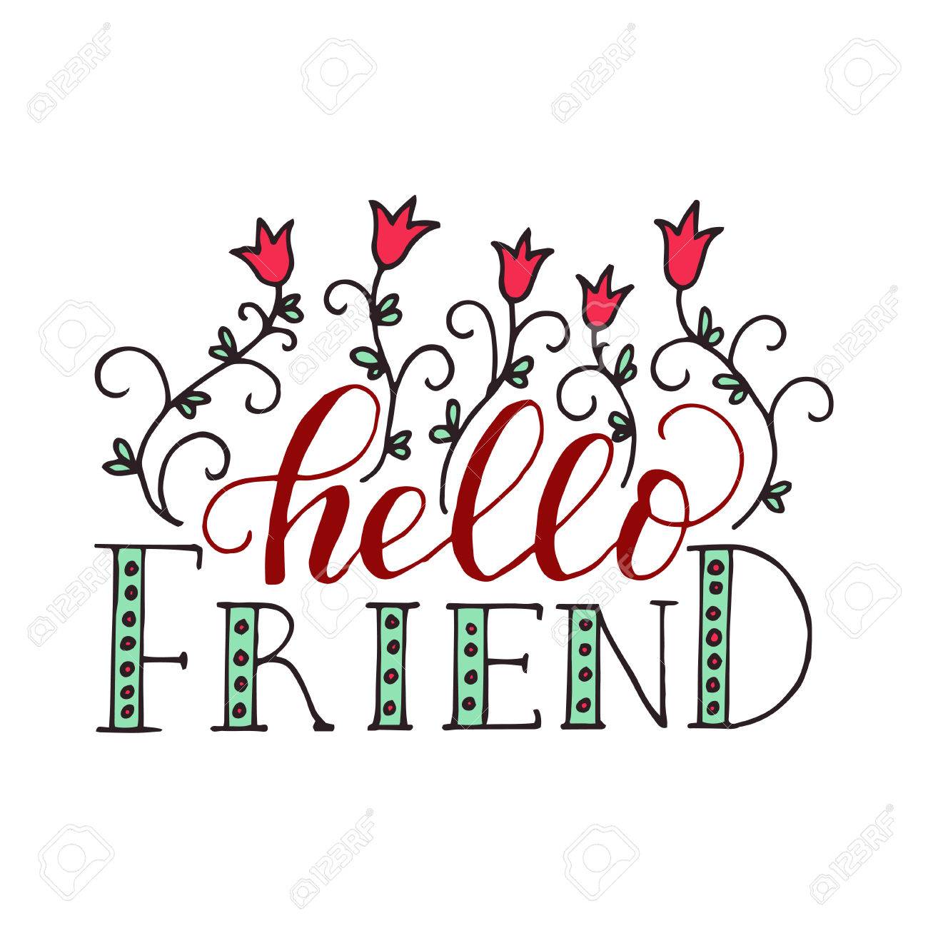 Carte De Lettrage Pour Le Jour De L Amitie Calligraphie Unique Pour Les Cartes De Voeux Les Tasses Les T Shirts Les Ets Clip Art Libres De Droits Vecteurs Et Illustration Image